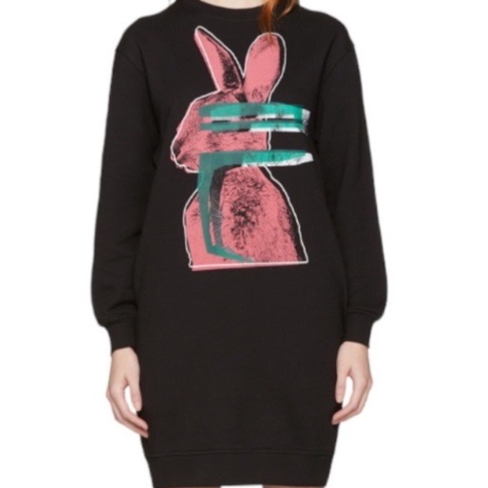 McQ Alexander McQueen Sweatshirt Dress, Glitch Bunny